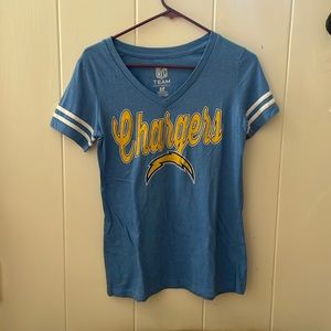 old chargers shirt, women small